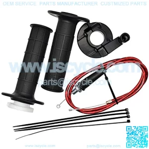 Twist Throttle Cable Handle Grips and 39" Cable Set for 7/8" 22mm HandleBar 110cc 125cc Taotao Apollo SSR XR50 CRF50 Mini Bike ATV Dirt Pit Bik (Throttle Cable(Red))