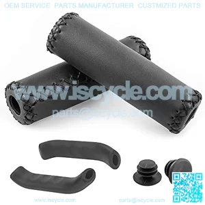 Bike Grips with Brake levers Sleeve, Bicycle Handlebar Grip, Sponge Leather Bike Grips Shock Absorbing, Effective Hand Fatigue Reduction, for BMX, Mountain, MTB, Beach Cruiser, Scooter etc.