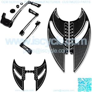 Motorcycle Front Rear Hollow Blade Floorboards Brake Arm Lever Kit Shift Levers?Fit for Harley Touring Electra Glide Road Glide Road King 2008-2013 Black