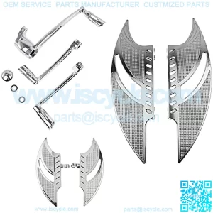 Motorcycle Front Rear Hollow Blade Floorboards Brake Arm Lever Kit Shift Levers?Fit for Harley Touring Electra Glide Road Glide Road King 2008-2013 Chrome