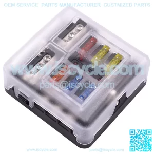 Independent positive and negative poles, one input and multiple output fuse box with LED indicator (1 input 6 output)
