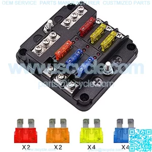 6 Way Fuse Block Blade Fuse Box Holder, 6 Circuit Car Ato/Atc Fuse Block Waterproof with 20Pcs Fuse & LED Indicator & Protection Cover for 12V/24V Automotive Truck Boat Marine Bus RV Van Vehicle