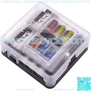 Waterproof Fuse Block,fuse Box With Led Indicator Damp-proof Cover 12 Circuits With Negative Marine Fuse Block For Dc 12/24v Automotive Car Marine Boat RV Truck