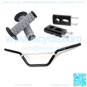 7/8" 22mm ATV Handle Bar + Grips + Clamp Mount Adapter Riser Dirt Bike 110-125CC