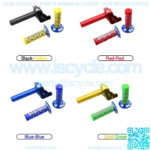 7/8" Rubber Hand Grip Handle Bar Throttle Grip Set Universal for Motorcycles ATV