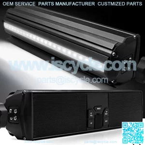 RE9-X Gen.3 Waterproof Bluetooth Motorcycle Stereo Speakers LED Soundbar 7/8-1.25 in. Handlebar Mount MP3 Music Player Audio Amplifier System ATV 4-Wheelers USB AUX FM Radio