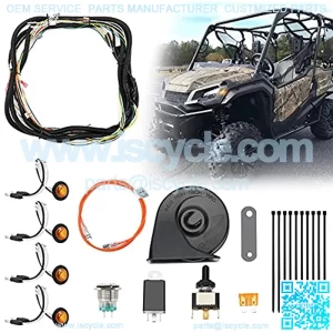 UTV/ATV Turn Signal Kit, Universal Street Legal With Toggle Switch and Horn Kit Amber LED Easy Installation Compatible With Pioneer, RZR, Can-Am, Kawasaki