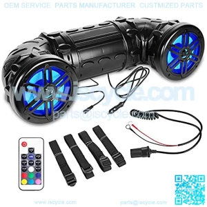 BPS8RGB 600 Watt Bluetooth Enabled Dual 8-inch ATV/UTV/Sound System with LED Lights and Remote