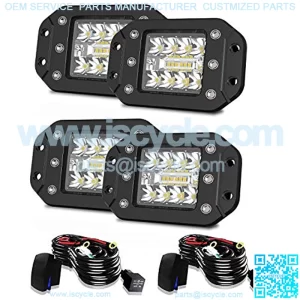 Flush Mount LED Pods, 4pcs 4" 5" Driving Lights LED Work Light Flush LED Light Bar Super Bright Fog Lights Off Road Lights for Truck SUV Boat 4x4 Grill Mount