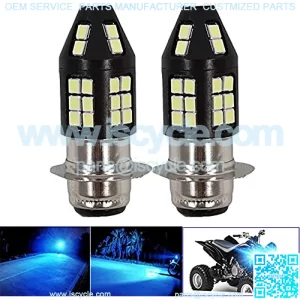 Motorcycle Headlight Bulb, P15D H6M Replacement LED Ice Blue 360??Beam Lights For Yamaha ATVS YFM350 400 450 660 700 Reaptor