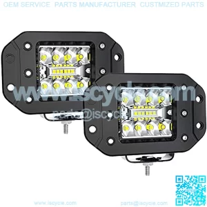 Flush Mount Led Work Lights 2PCS 42W LED Light Pods Upgraded Spot Flood Combo Beam Driving Light Backup Light for for Golf Cart Trucks Tractor SUV 4x4 ATV UTV