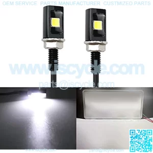 Super Bright 12V Waterproof Tag Screw Bolt License Plate LED Lights Holder Legal for Car Motorcycle Truck RV ATV Bike, Xenon White(2PCS)