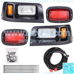 Headlight and LED Red Taillight Kit ABS Plastic Compatible with Club Car DS Models from 1998 Outdoor