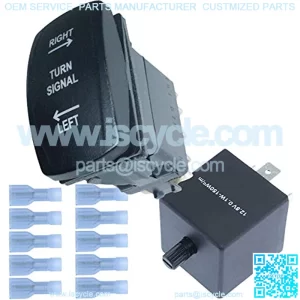 Rocker Turn Signal Switch and LED Flasher Relay Combo Kit (Vertical)
