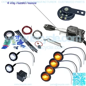 UTV Heavy Duty Lever Switch Turn Signal Kit with Horn and Hardware Kit (Round: 4 Amber)