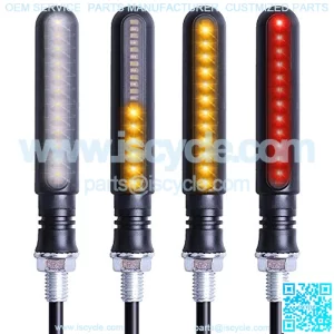 4PCS Motorcycle Indicators Flowing Turn Signal Lights Motorbike Turning Indicators Daytime Running Lights Brake Lights 12V for Motorcycle Motorbike Scooter Quad Cruiser Off Road