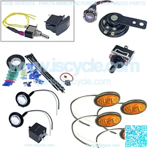 ATV UTV Turn Signal Kit - Oval Surface Mount LEDs (Horn & Install Kit, Toggle Switch)