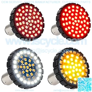 1157 Front Rear LED Turn Signals Kit 2" Switchback Brake Running Blinkers Light Compatible with Harley Sportster Dyna Road King Electra Street Glide Softail