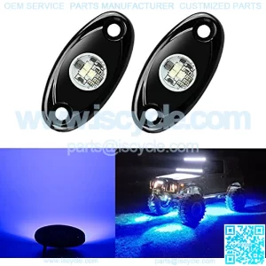 2 Pods LED Rock Lights, Ampper Waterproof LED Neon Underglow Light for Car Truck ATV UTV SUV Offroad Boat Underbody Glow Trail Rig Lamp (Blue)
