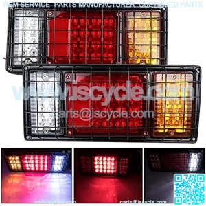 40 LED Truck Trailer Tail Lights Bar Kit for UTV RV Camper Truck Trailer Turn Signal Brake Reverse Running Flatbed Lights with Iron Net Protection 5 Wires (2PCS)