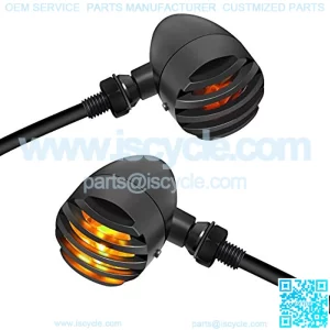 Motorcycle Blinkers, Waterproof Aluminum Bullet LED Turn Signals, Universal Amber Indicator Light Compatible with Harley Dyna, Honda, Yahama, Bobber,Suzuki and Kawasaki 12V Motorbikes