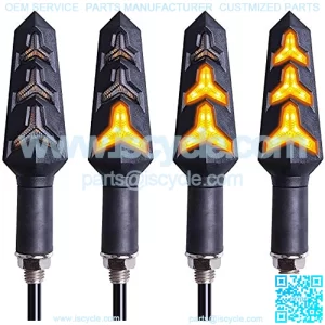 4PCS Motorcycle Indicators Flowing Turn Signal Lights Motorbike Turning Indicators 12V 12 LEDs Bulbs for Motorcycle Motorbike Scooter Quad Cruiser Off Road-Y Shape