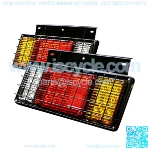 2PCS 40 LED Trailer Tail Lights Kit with Iron Net Protection Turn Signal Brake Reverse Running Lights LED Tail Taillight Light Assembly for Isuzu NPR NPR-HD NRR NQR NKR NHR FSR FRR Truck,5% coupon applied at checkout,with coupon