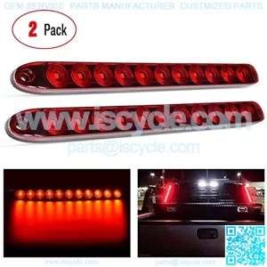 TL-10 2PCS 16" 11 LED Red Trailer Light Bar for Park Stop Turn signals Tail Brake Light DOT Compliant IP65 Waterproof Truck Trailer Marker ID Bar, 2 Years Warranty