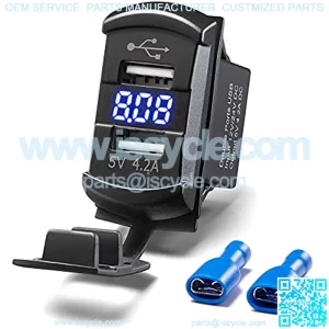 Dual USB Rocker Switch Blue Led Digital Voltmeter Input 12-24V Output 5V/4.2A for Fast Charging Electronic Devices??Universal for All 12V-24V Cars,30% coupon applied at checkout,with coupon