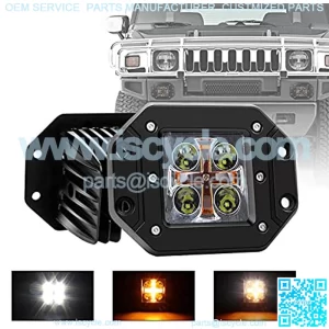Flush Mount LED Light Pods 2PCS 40W 2000LM LED Work Driving Lights with Yellow/Amber Marker Turn Signal Fog Light DRL for Off Road Truck SUV Boat 4x4,5% coupon applied at checkout,with coupon