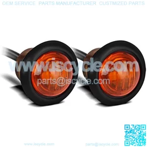 Pair 3/4" Mini Marker Clearance Light Turn Signal Light 1 Diode Amber Light,3 Wires
