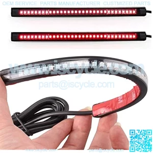 Universal 32 LED Light Strip,Tail Trailer Brake Stop Turn Signal 3528 SMD 8" Flexible LED License Plate Lights for Motorcycle Bike ATV Car RV SUV