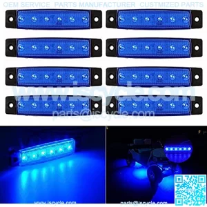 LED Rock Strip Lights Car Underglow Wheel Fender Well Lighting Kits Waterproof for Golf Cart Jeep Offroad Truck Ford RV UTV ATV Snowmobile 8PCS (Blue)