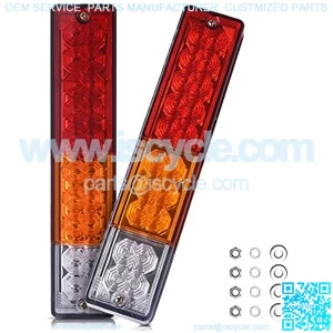 20 LED Trailer Tail Lights Bar Waterproof, DC12V Turn Signal and Parking Reverse Brake Running Lamp for Car Truck Red Amber White (2 Pack)