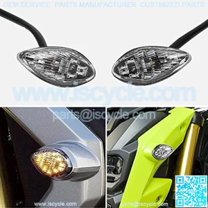 LED Front Flush Mount Turn Signal Light Brake Blinker Indicator Market Lamp for Honda Grom 2014-2018 -Smoke Lens (Pack of 2) (Transparent Len)