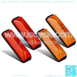 4x Waterproof Amber/Red 4LED Side Marker Light for Trailer Truck Boat DC12V - Slim Waist,10% coupon applied at checkout,with coupon