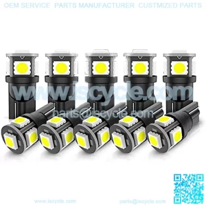 194 LED Light Bulbs, 6000k Super Bright T10 168 2825 5SMD Replacement bulbs for License Plate Lights Lamp, Courtesy Dome Map Door Lights, Pack of 10