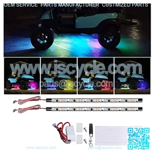 Golf Cart Lights Underglow Neon Accent Strip Multicolor LED Lights Kit Fits EZGO Club Car Yamaha Golf Cart and So on Water Resistant Tubes (Battery Input 12V-65V)