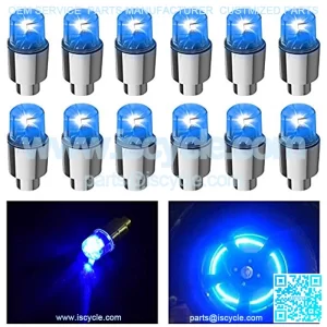 12 PCS LED Bike Wheel Light Tyre Tire Valve Caps Neon Light for Car Motorcycle Bicycle(Blue)