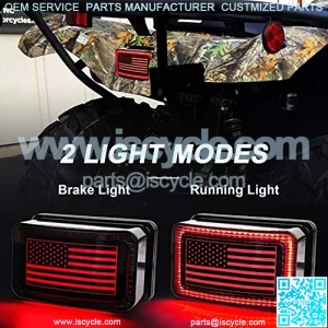 ATV Tail Light with US Flag Red Brake Light Replace 5KM-8472C-10-00 for ATV UTV Grizzly Viking Big Bear Kodiak Bruin Wolverine
