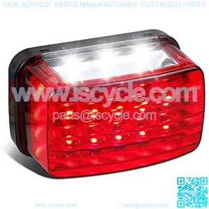 Led Tail Light Red Lens ATV Taillight Brake Lights Compatible with Yamaha Grizzly Big Bear Bruin Kodiak Wolverine Rhino Viking, Replacement for 5km-84710-01-00