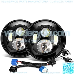 2PCS 7 Inch Round Cree LED Headlight High Low Beam for Wrangler JK TJ CJ 1997-2017 Rubicon Sahara Hummber H1 H2 Motorbikes, 2 Years Warranty