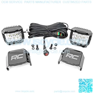 3" Wide Angle LED Lights | Universal Fit | Panoramic Flood | 140 Deg Pattern | OSRAM | Pair | 70904, Black