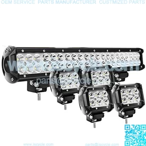 ZH003 20Inch 126W Spot Flood Combo Led Light Bar 4PCS 4Inch 18W Spot LED Pods Fog Lights for Jeep Wrangler Boat Truck Tractor Trailer Off-Road