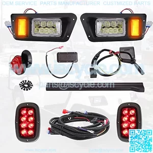 Golf Cart LED Light KIT(12V) Fits Yamaha G14, G16, G19 G22, Complete LED Headlight and Taillights with Brake, Hazard,Horn and Turn Signal Upgrade Kit