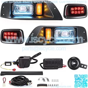 Golf Cart Ezgo TXT Led Light Kit With Daytime Running High/Low Beam Light for 1995-2013 (12V-48V) TXT Golf Cart, EZ-GO Light Kit Headlight and Taillight with Turn Signals Light Brake Light