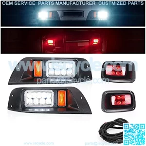 Golf Cart LED Headlight and Tail light Light Kit for EZGO TXT 1996-UP Gas & Electric (12V Input)