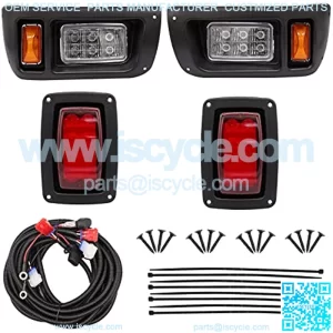 Club Car LED Light Kit 12 Volt Headlight and Tail Light Assembly for 1993-Up Club Car DS Golf Cart OEM 101988001 101988002