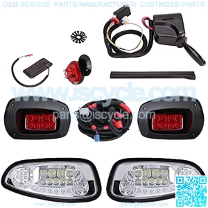 Golf Cart LED Headlights and Tail Light Kits for EZGO RXV 08-15 Gas & Electric Carts, 12V Street Legal Lights Kit With Turn Signal Wiring Harne(NOT Fit 2016+ RXV II )