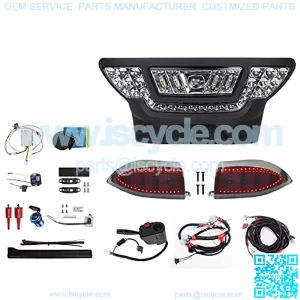 LED Deluxe Plus Light Kit Fit Club Car Precedent Golf Cart Acc 20A DC Converter USB Low/High Beam DRL Turn Signal Light Scanning Turn Tail Light Pull Spring Brake Light Switch
